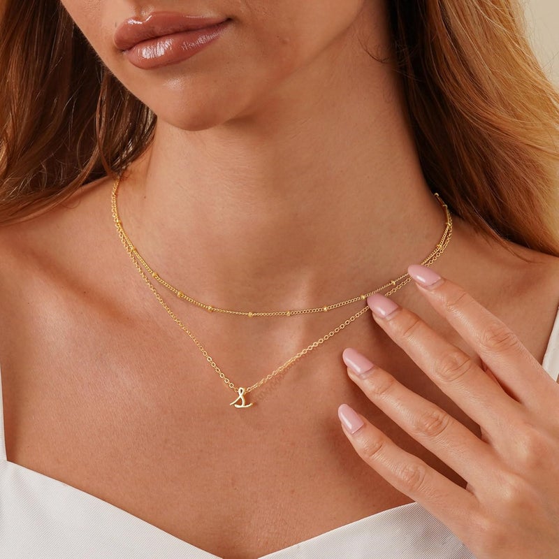 Yoosteel Valentines Gifts for Women - Layered Initial Necklaces for Women Trendy 14K Gold Plated Letter A-Z Necklace Gold/Silver Initial Necklace Stack Birthday Gifts for Teen Girls Jewelry - Image 3